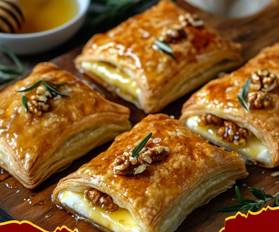 Hojaldres Rellenos de Queso Brie y Nueces Caramelizadas