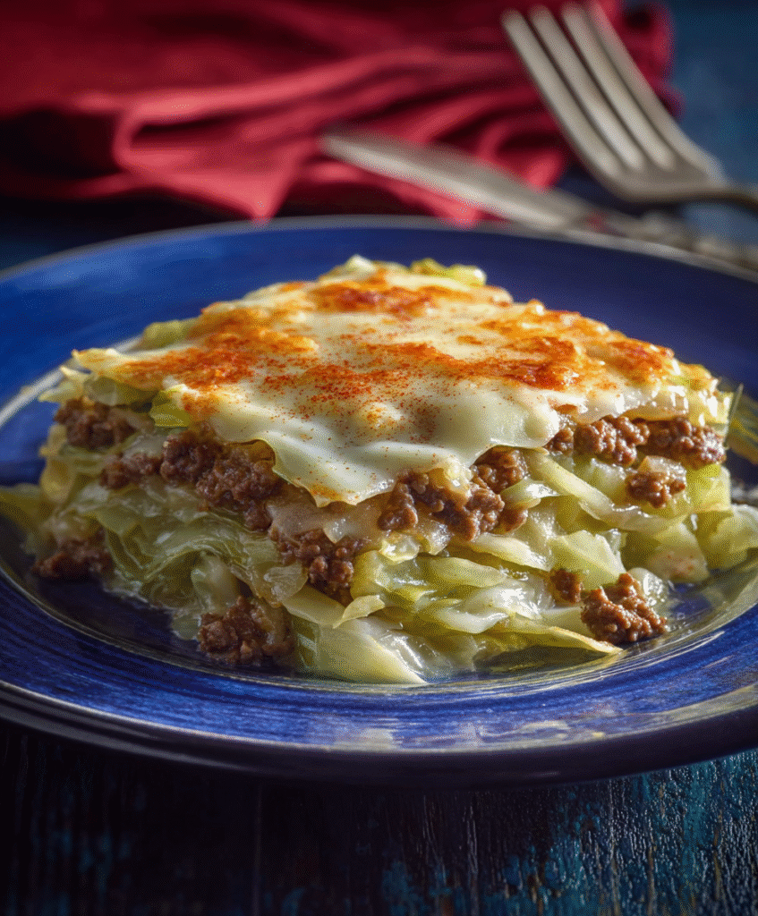 Láminas de repollo con carne molida