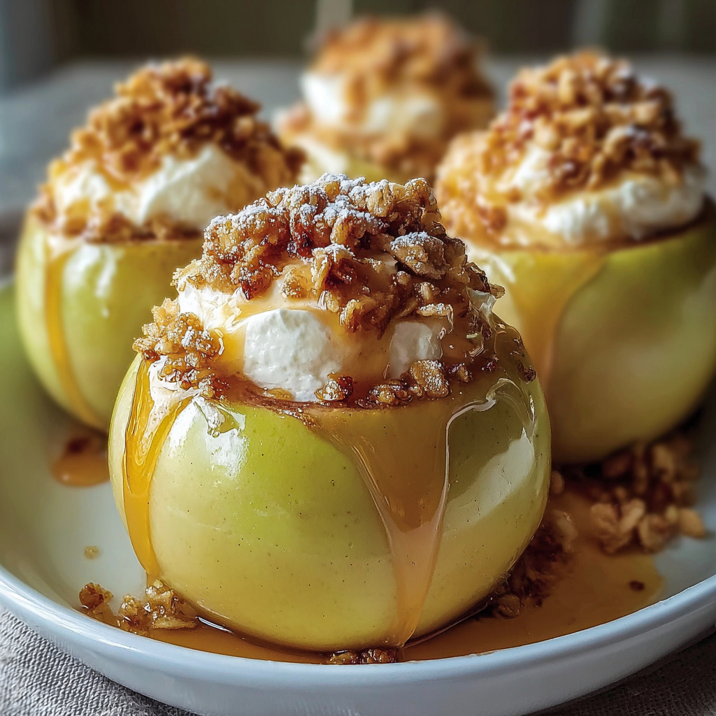 Manzanas al Horno Rellenas de Cheesecake