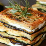 Milhojas de Calabacín, Berenjena y Queso de Cabra