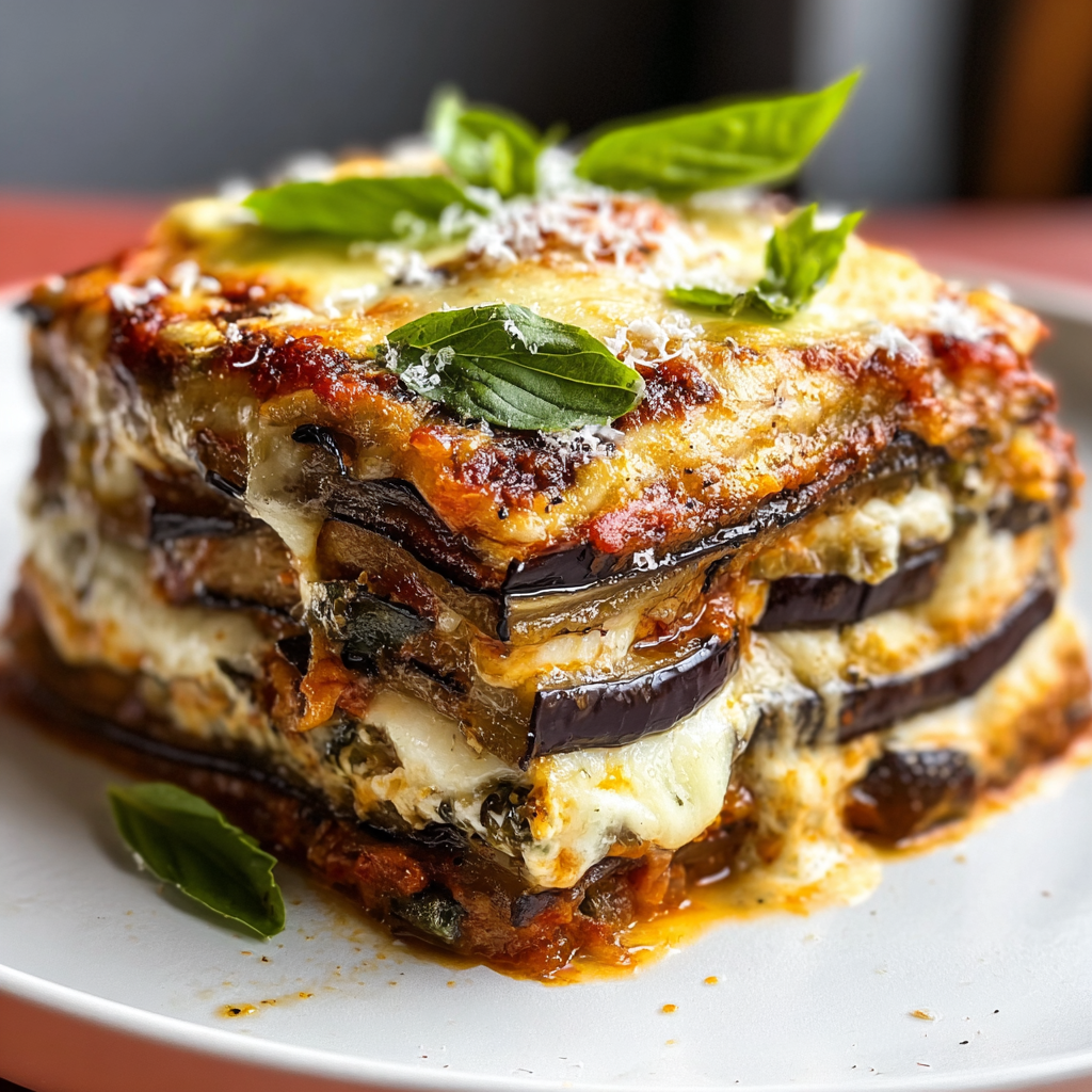 Millefeuille de berenjena y queso