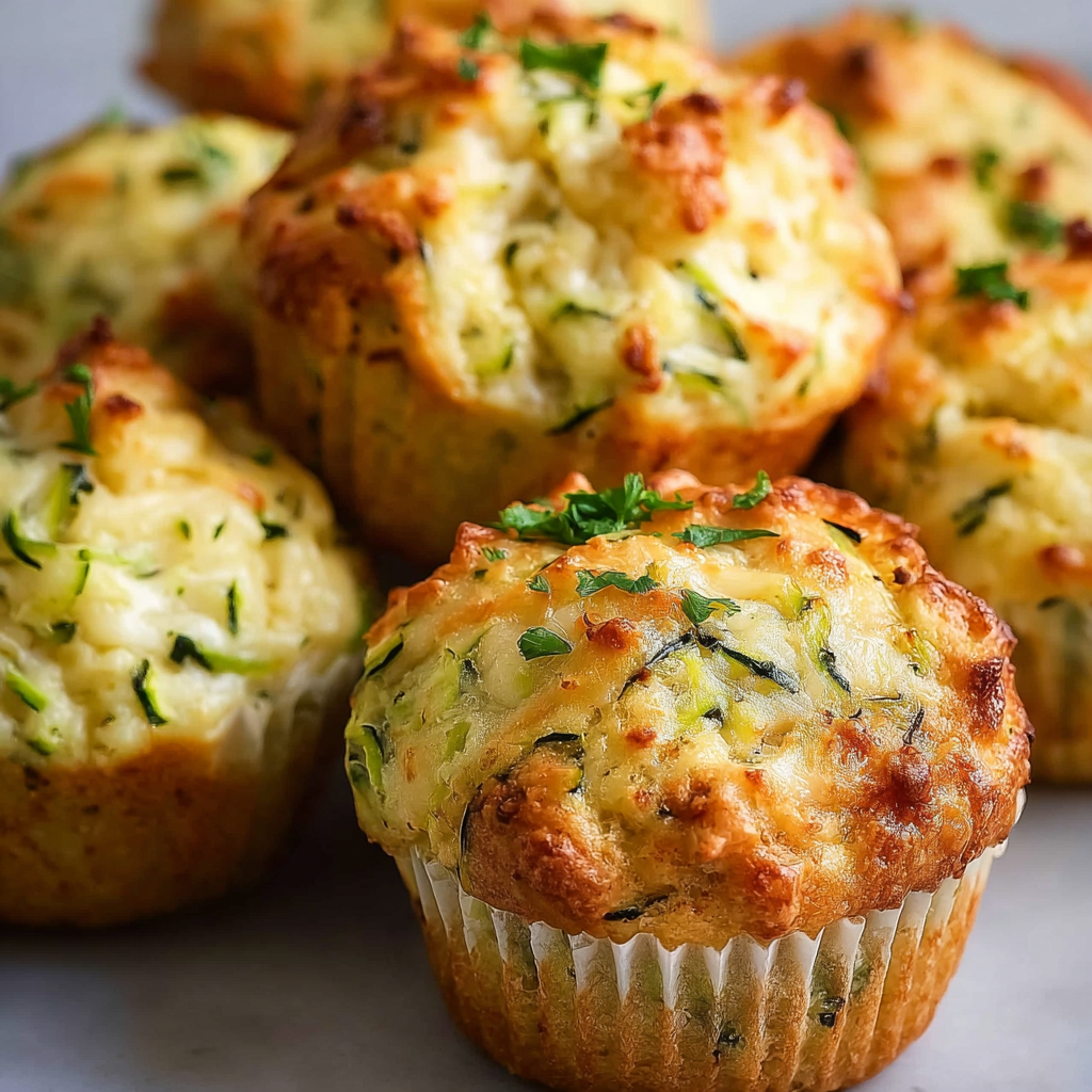 Muffins de Pollo, Queso y Calabacín