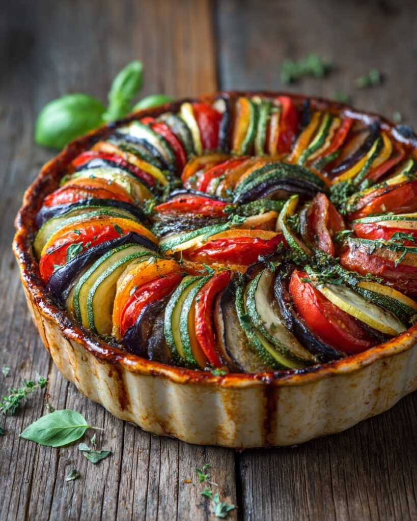 Pastel Salado de Tomates, Calabacines y Berenjenas