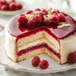 Pastel de Almendra y Frambuesa