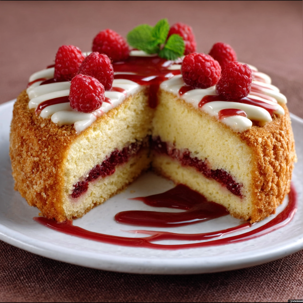 Pastel de Cava con Frambuesas