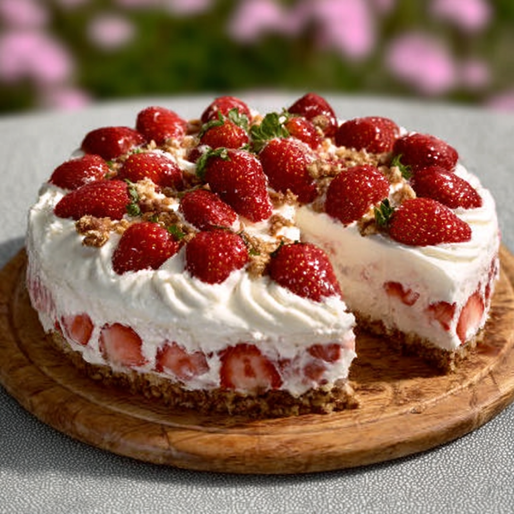 Pastel sueco de fresas y crema (Jordgubbstårta)