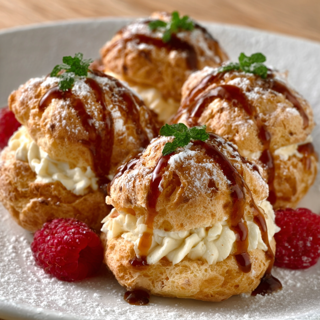 Profiteroles Amanecer Dorado