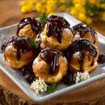 Profiteroles de Ciruela Brillante