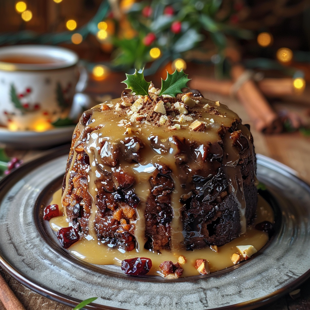 Pudín Navideño con Vainilla y Frutos Secos