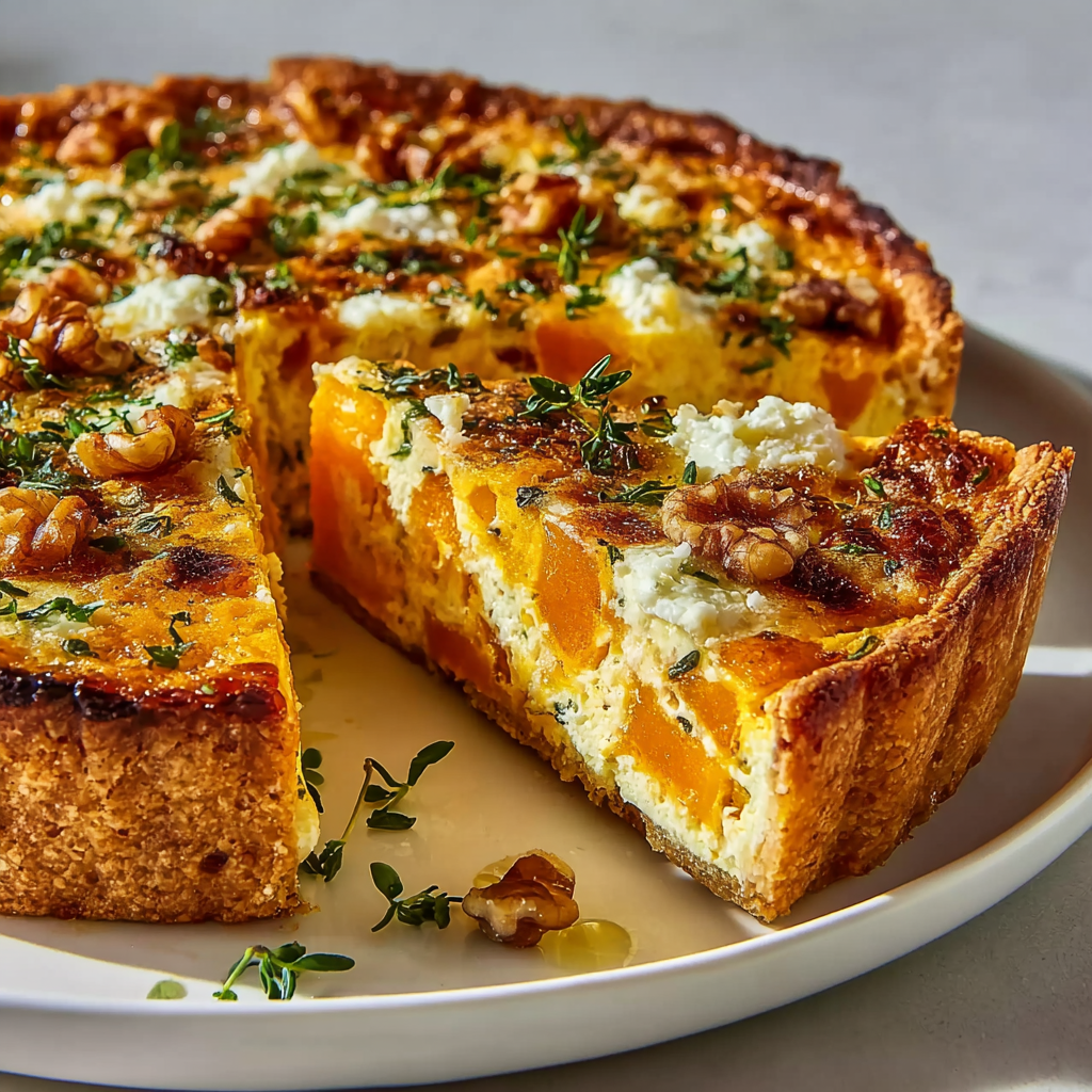 Quiche de Calabaza Butternut con Feta y Nueces