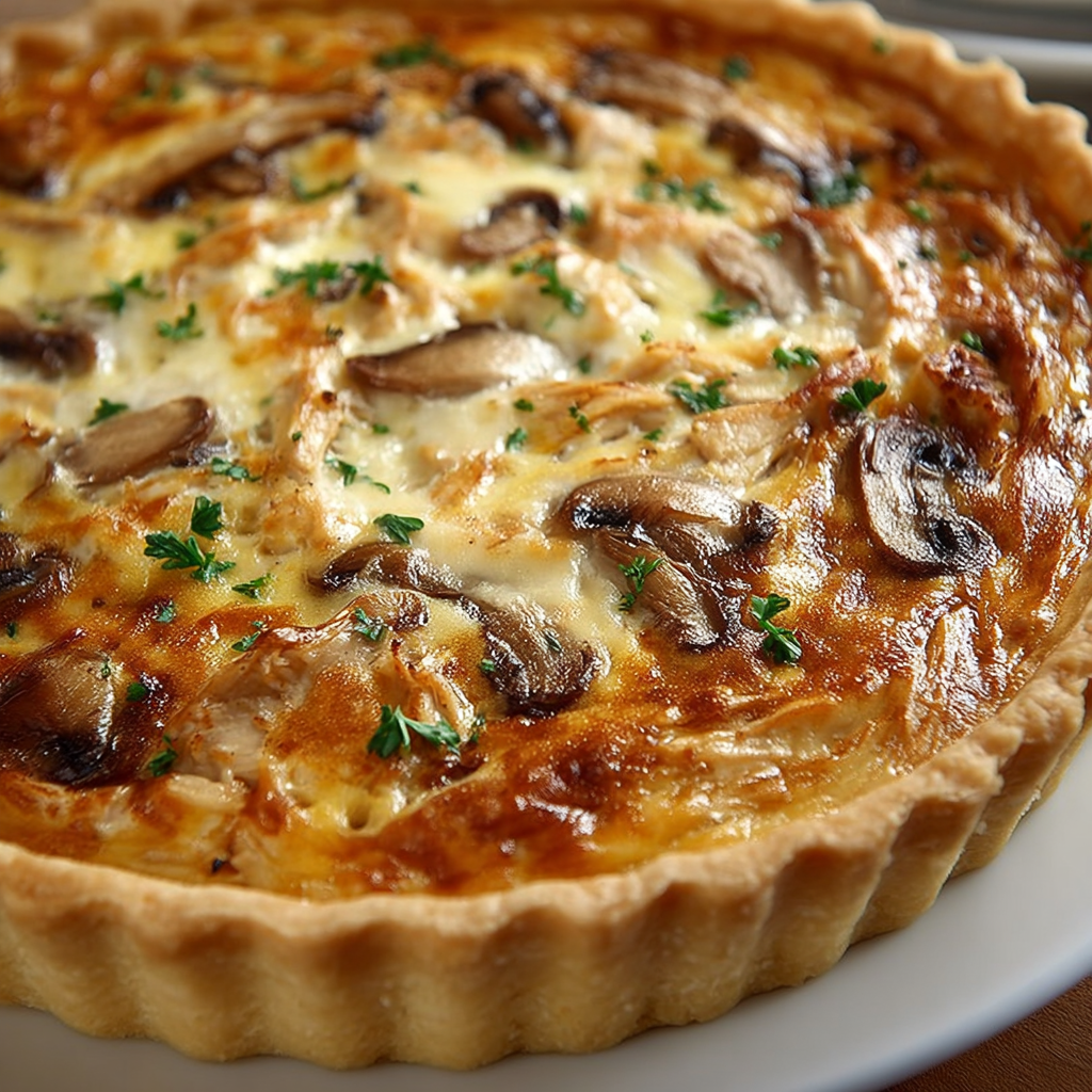 Quiche de Pollo, Champiñones y Queso