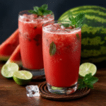 Refresco de Sandía con Agua de Coco y Hierbabuena