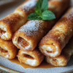 Rollitos crujientes de canela y queso crema