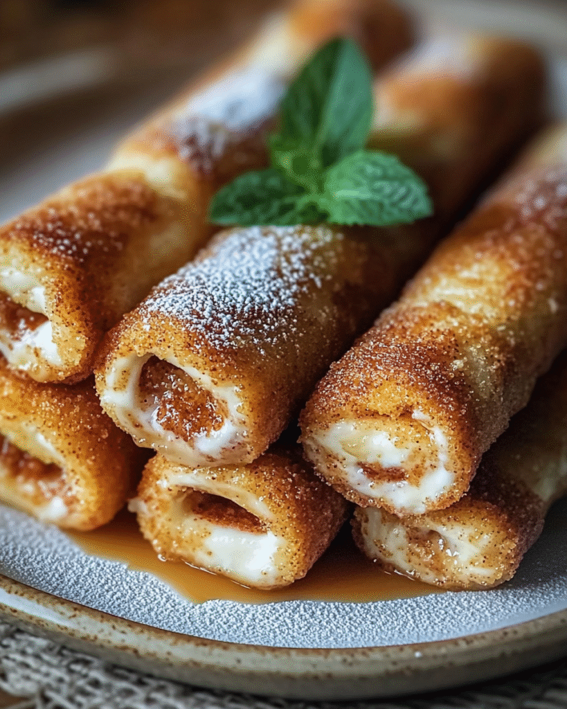Rollitos crujientes de canela y queso crema