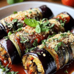 Rollitos de berenjena con ricotta