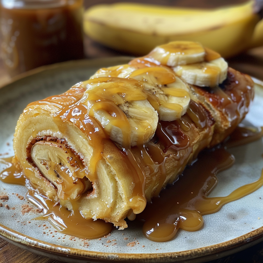 Roulé de plátano y caramelo