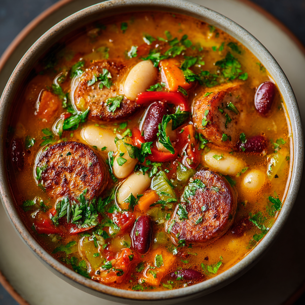 Sopa de Salchichas y Frijoles