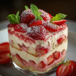 Tiramisú de Fresa y Bizcochos Rosas de Reims