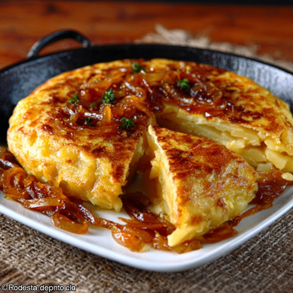 Tortilla de Patatas con Cebolla Caramelizada