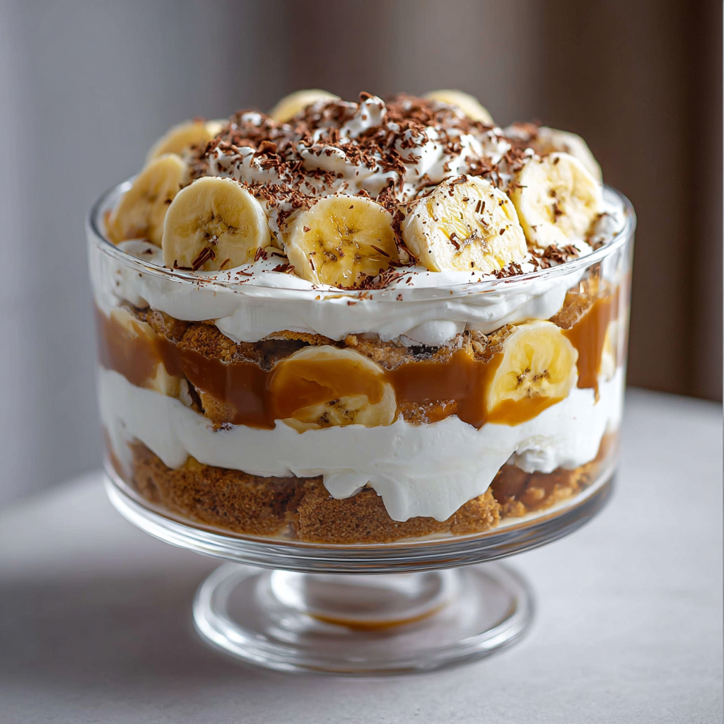 Trifles de Banoffee con Caramelo, Plátano y Crema Batida