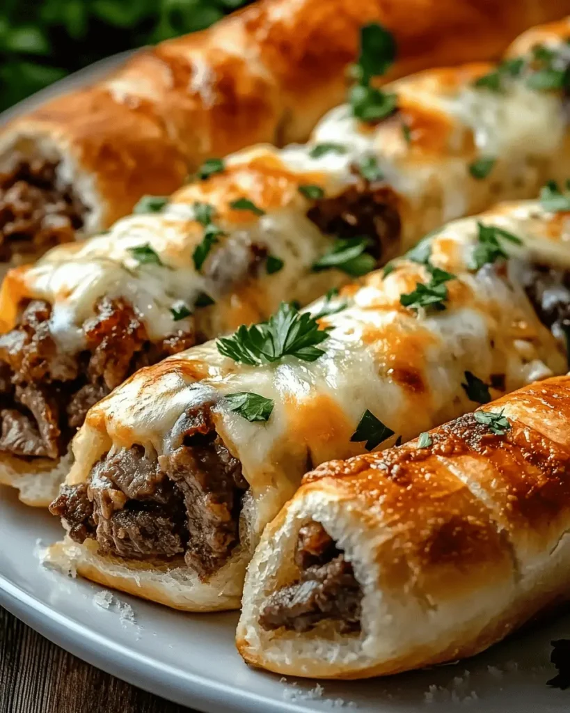 Panecillos de Queso Rellenos de Philly Cheesesteak First Image First Image