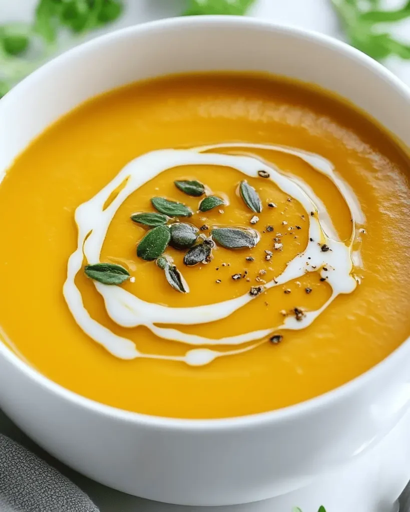Sopa cremosa de calabaza First Image First Image
