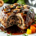 Corona de carne rellena de champiñones First Image First Image