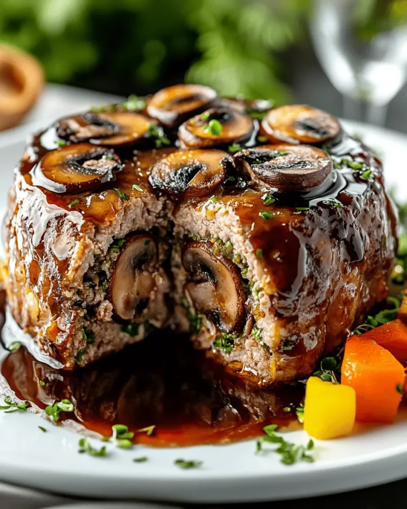 Corona de carne rellena de champiñones First Image First Image