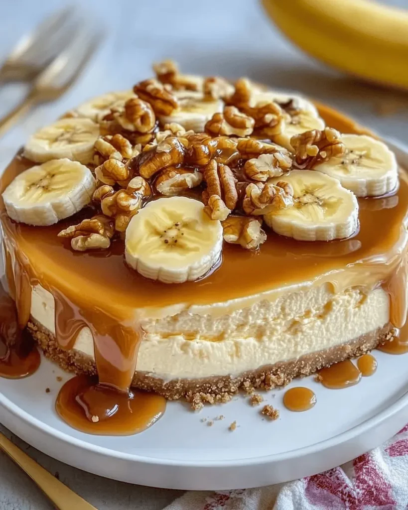 Tarta de Queso de Plátano con Caramelo y Nueces First Image First Image