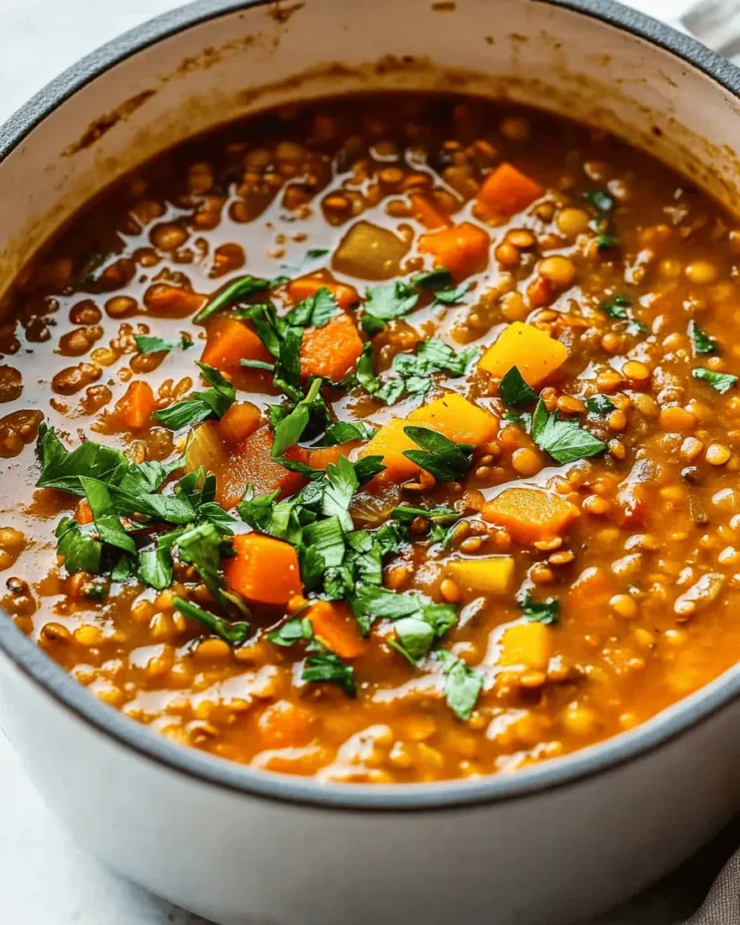 Sopa de Lentejas en una Olla First Image First Image