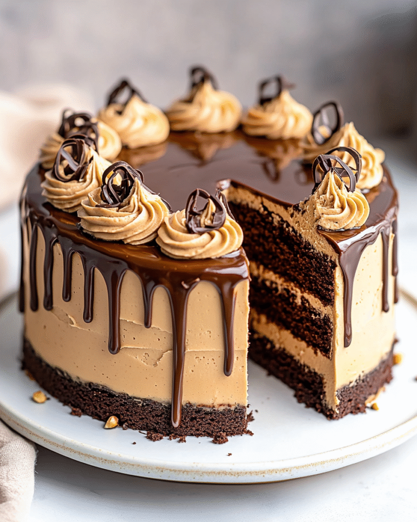 Pastel de Chocolate y Mantequilla de Maní