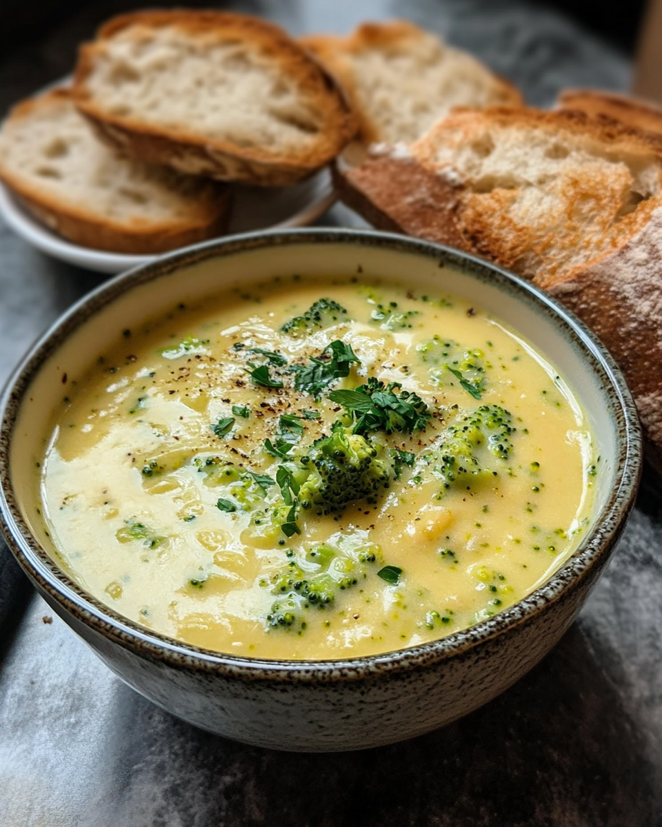 Sopa cremosa de brócoli y queso