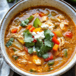 Sopa de Chili de Pollo Baja en Carbohidratos