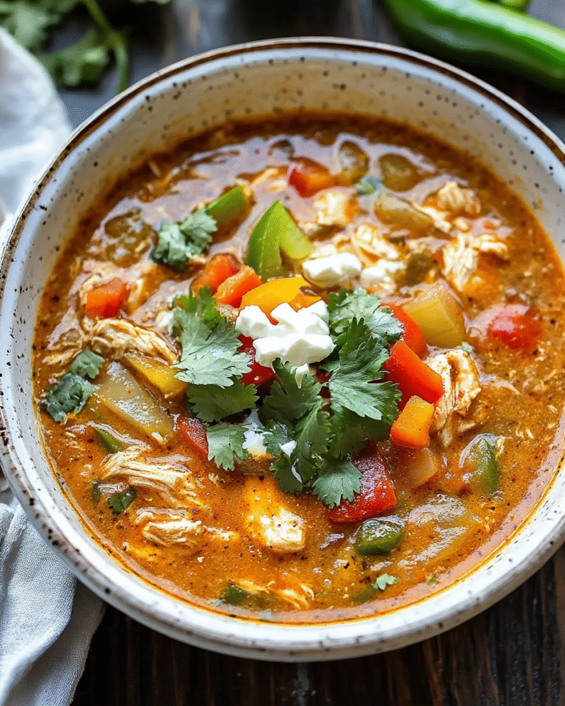 Sopa de Chili de Pollo Baja en Carbohidratos