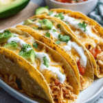 Tacos de pollo al horno con queso