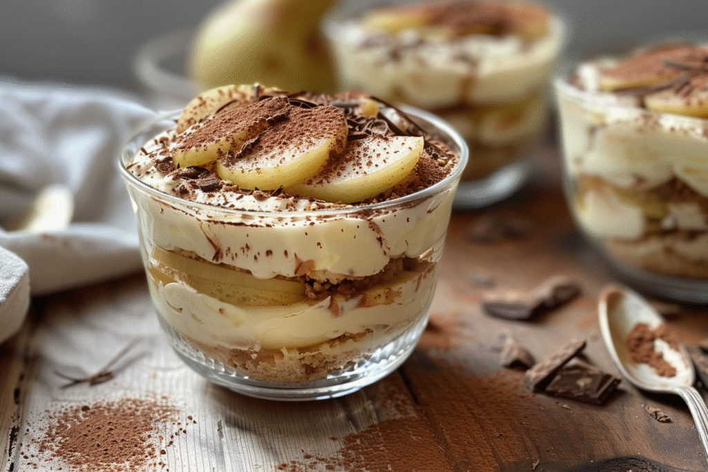 Tiramisú de Chocolate y Peras