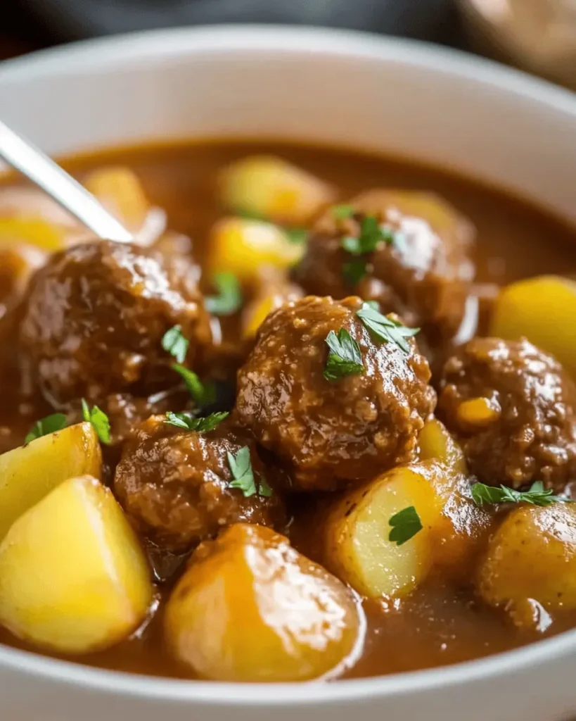 Estofado de Patatas con Albóndigas de Carne First Image First Image