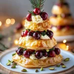 Árbol de Navidad de Hojaldre con Arándanos, Camembert y Pistachos First Image First Image