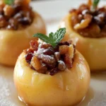 Manzanas al horno rellenas de frutos secos y nueces First Image First Image