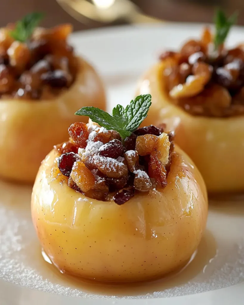 Manzanas al horno rellenas de frutos secos y nueces First Image First Image