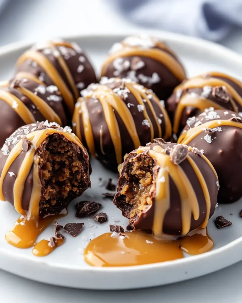 Bolas de Chocolate y Mantequilla de Maní con Salsa de Caramelo First Image First Image
