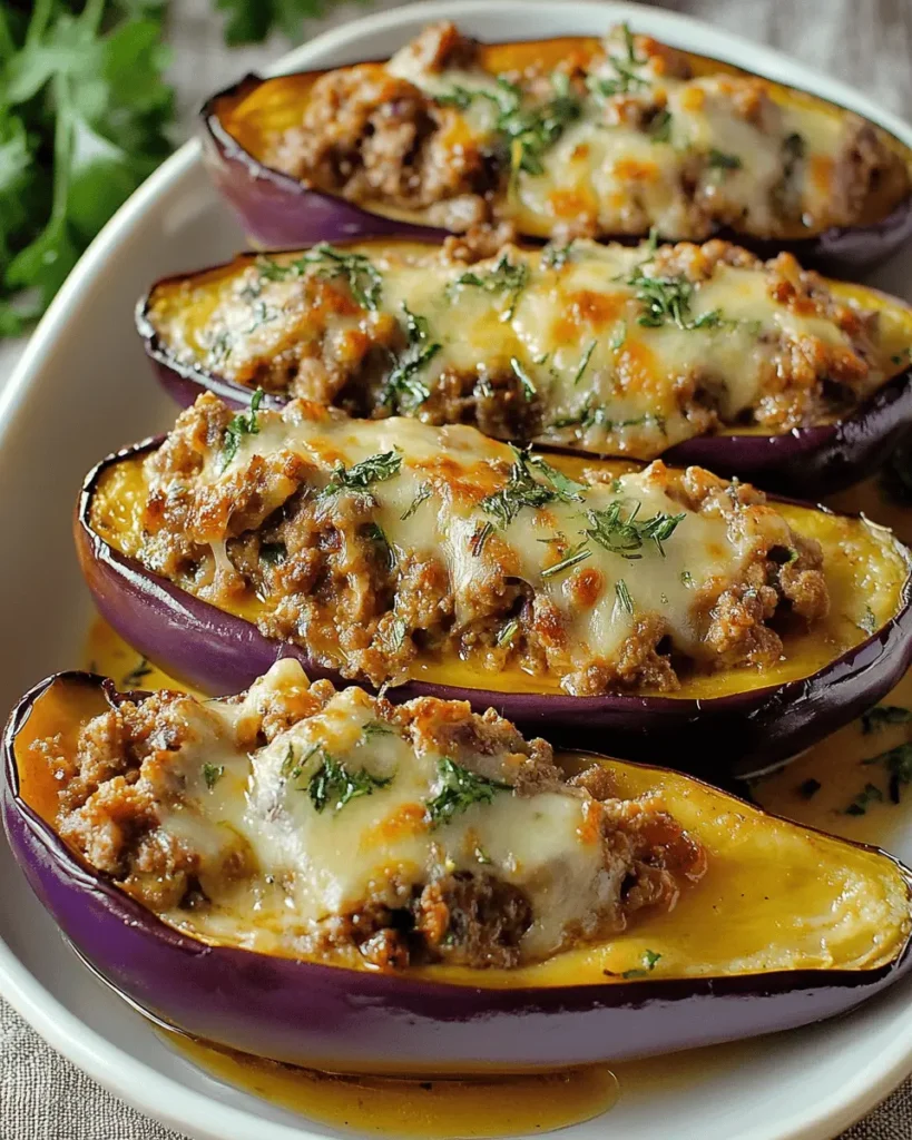 Berenjenas al Horno Rellenas de Carne y Queso First Image First Image