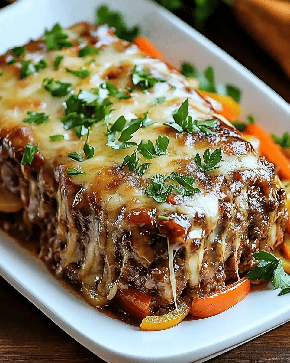 Meatloaf de Cheesesteak Sabroso First Image First Image