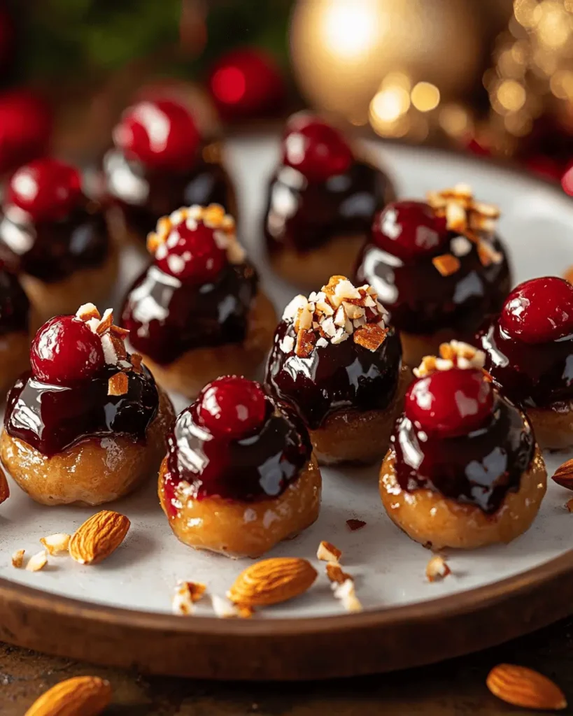 Bocaditos de Navidad con Cerezas y Almendras Especiadas First Image First Image