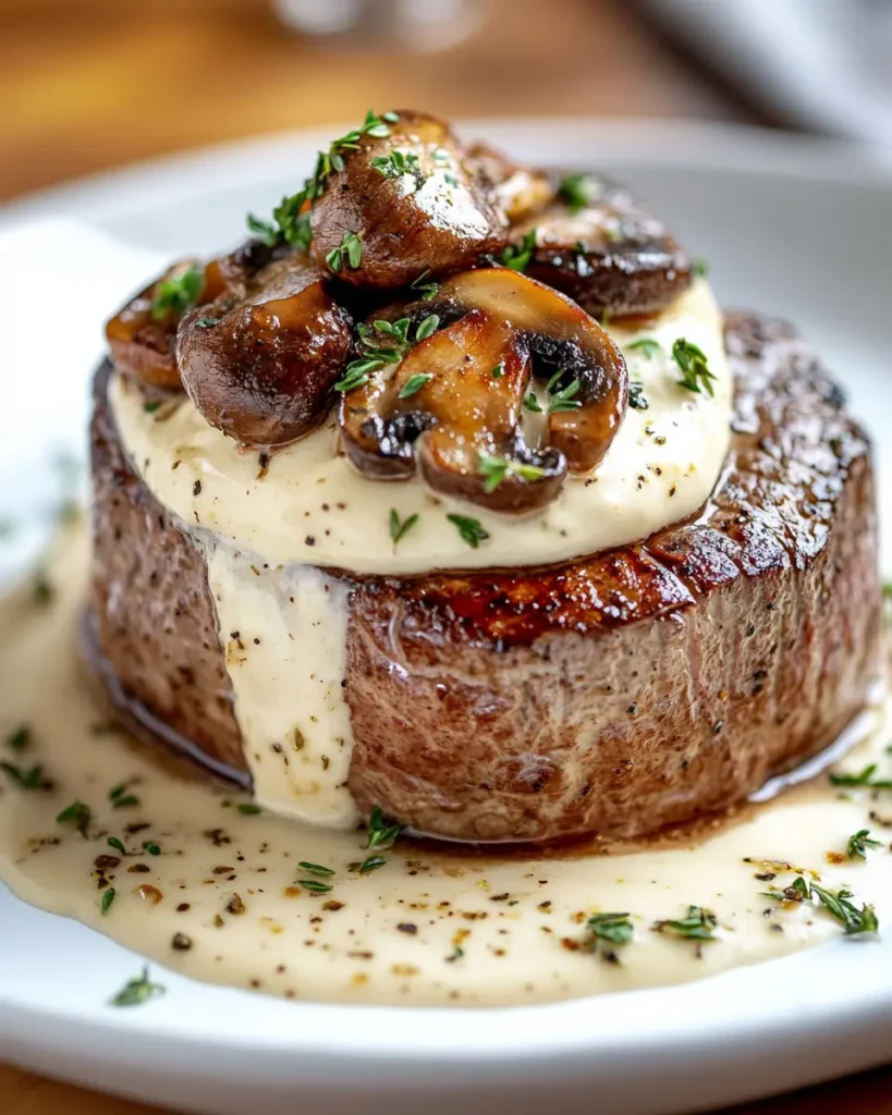 Filete Mignon con Boursin y Champiñones First Image First Image