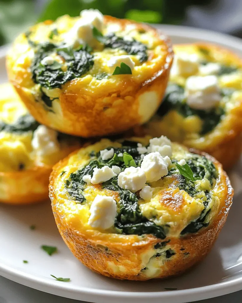 Muffins de Huevo Rápidos y Saludables con Espinacas y Feta First Image First Image