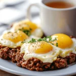Tazas de desayuno de carne molida y huevo First Image First Image
