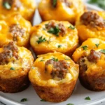 Muffins de huevo con salchicha y cheddar First Image First Image