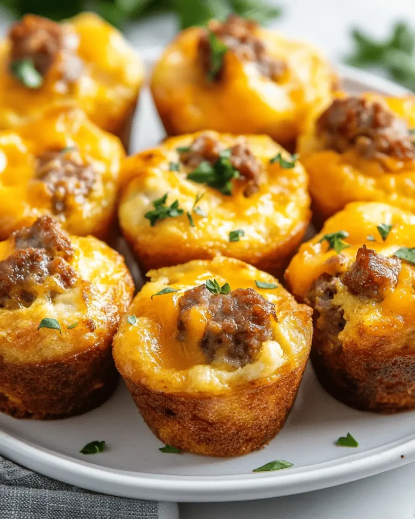 Muffins de huevo con salchicha y cheddar First Image First Image