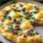 Pizza de Desayuno con Galletas y Salsa de Salchicha First Image First Image